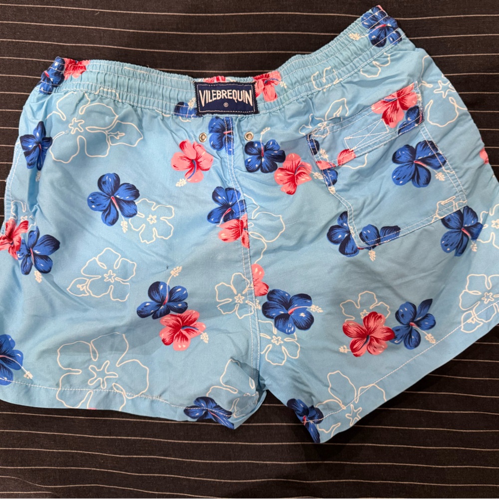 Vilebrequin Blue Floral Men Swim Board Shorts